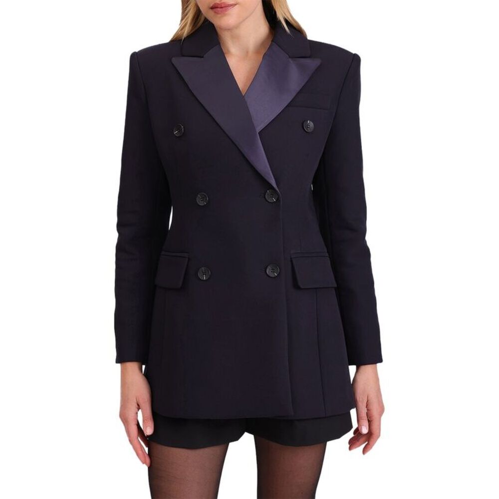 Avec Les Filles Womens Short Coat, Blue